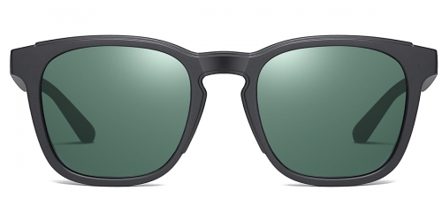 Vkyee prescription oval men sunglasses in TR90 materials, front color black-green