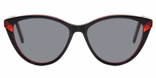 Vkyee sunglasses eyewear female cateye acetate frame,front color black
